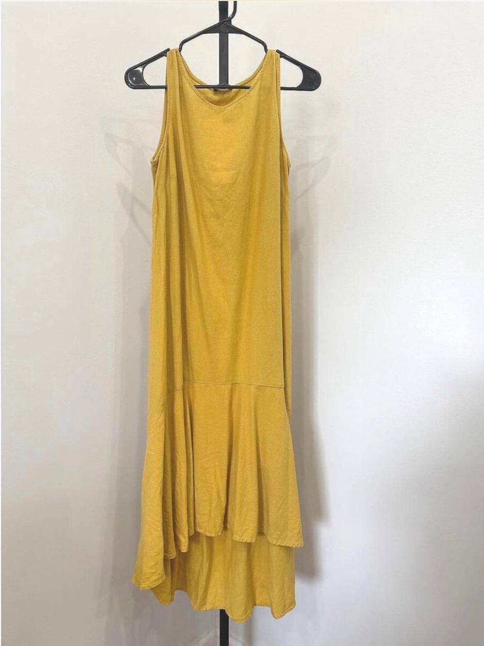 For Cynthia Yellow High-Low Sleeveless Flow Dress
